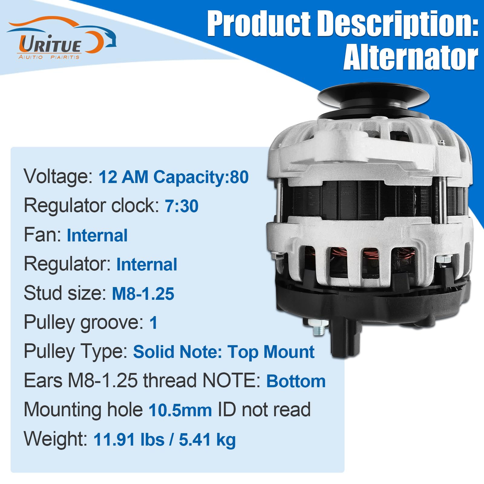 Amazon | Uritue F000BL0118 12V 80A オルタネーター 2008 TT-4 - TT8